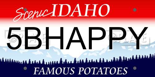 5BHAPPY Idaho License Plate