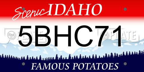 5BHC71 Idaho License Plate