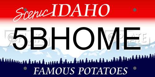 5BHOME Idaho License Plate
