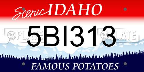 5BI313 Idaho License Plate