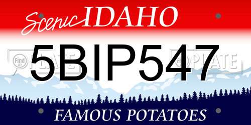 5BIP547 Idaho License Plate