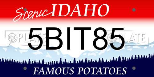 5BIT85 Idaho License Plate