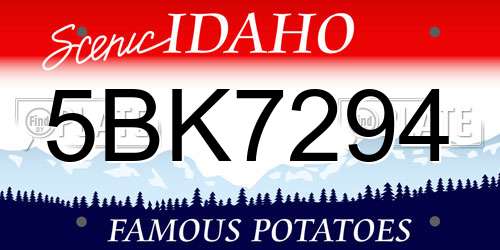 5BK7294 Idaho License Plate