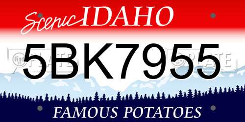 5BK7955 Idaho License Plate