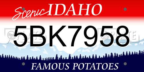 5BK7958 Idaho License Plate
