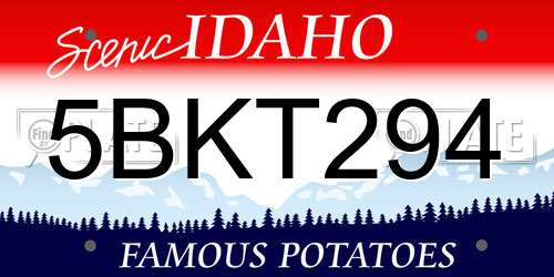 5BKT294 Idaho License Plate