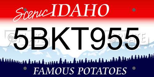 5BKT955 Idaho License Plate