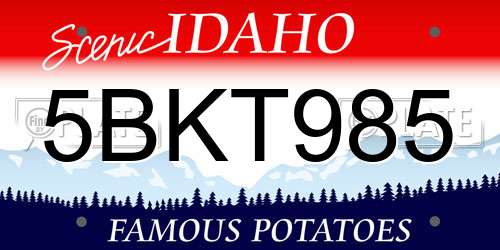 5BKT985 Idaho License Plate