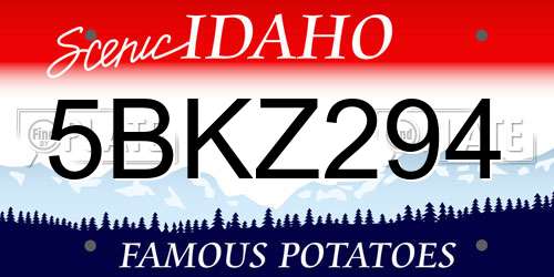 5BKZ294 Idaho License Plate