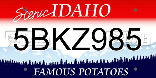 5BKZ985 Idaho License Plate