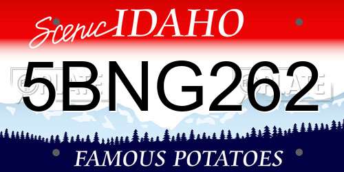 5BNG262 Idaho License Plate