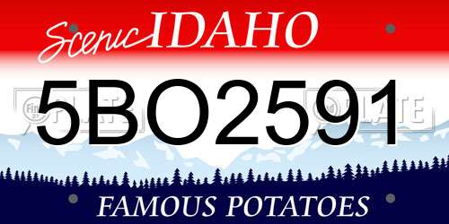 5BO2591 Idaho License Plate