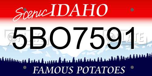 5BO7591 Idaho License Plate