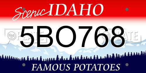 5BO768 Idaho License Plate