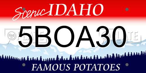 5BOA30 Idaho License Plate