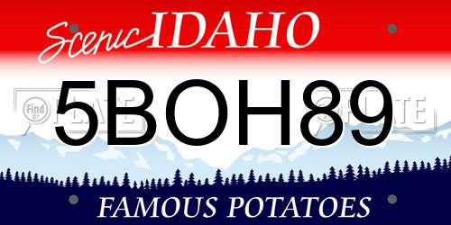 5BOH89 Idaho License Plate