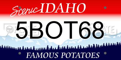 5BOT68 Idaho License Plate