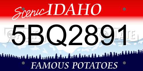 5BQ2891 Idaho License Plate