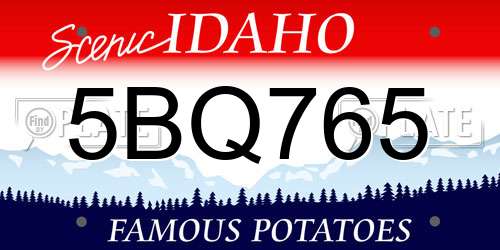 5BQ765 Idaho License Plate