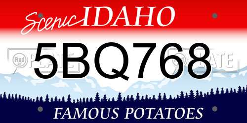 5BQ768 Idaho License Plate