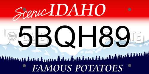 5BQH89 Idaho License Plate