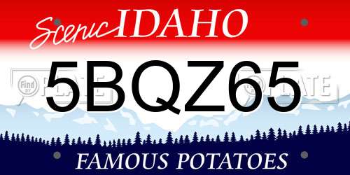5BQZ65 Idaho License Plate