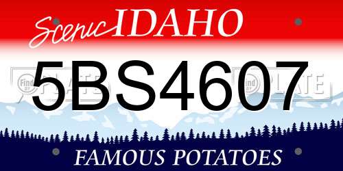 5BS4607 Idaho License Plate