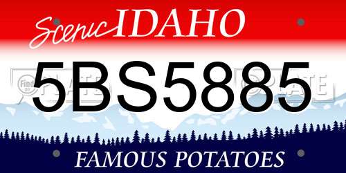 5BS5885 Idaho License Plate
