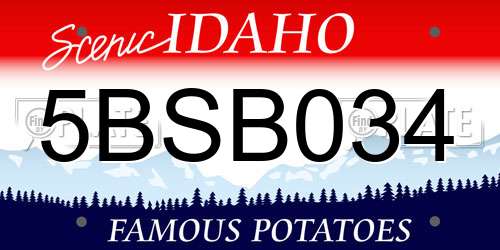 5BSB034 Idaho License Plate