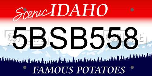 5BSB558 Idaho License Plate