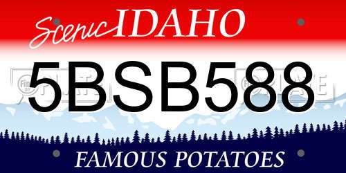 5BSB588 Idaho License Plate
