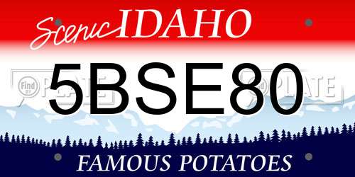 5BSE80 Idaho License Plate