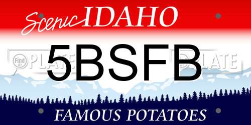 5BSFB Idaho License Plate