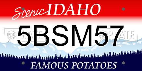 5BSM57 Idaho License Plate