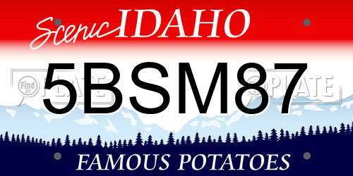 5BSM87 Idaho License Plate