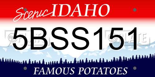 5BSS151 Idaho License Plate