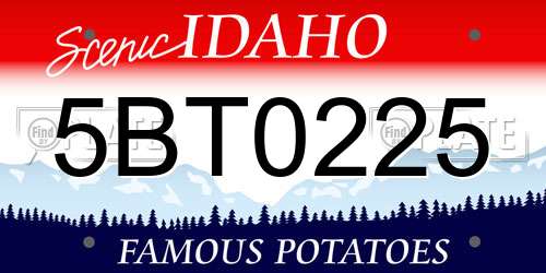 5BT0225 Idaho License Plate