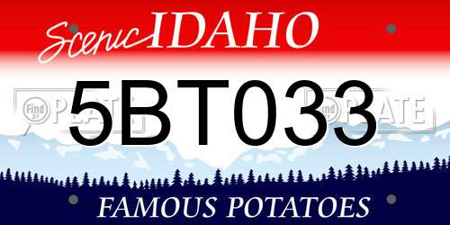 5BT033 Idaho License Plate