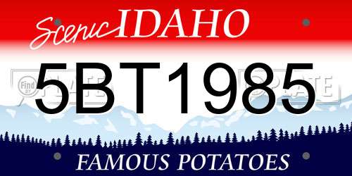 5BT1985 Idaho License Plate