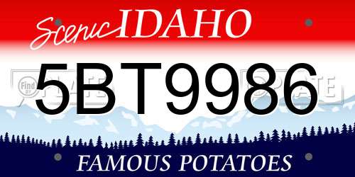 5BT9986 Idaho License Plate