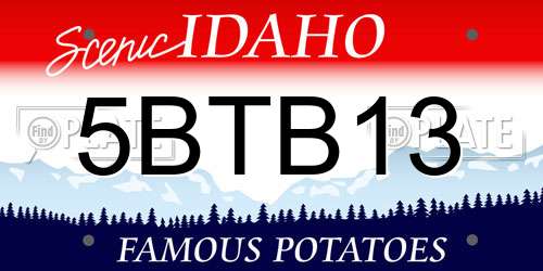 5BTB13 Idaho License Plate