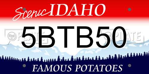 5BTB50 Idaho License Plate