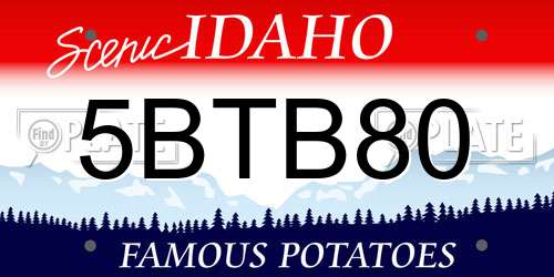 5BTB80 Idaho License Plate