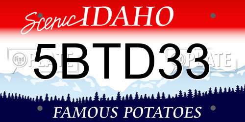 5BTD33 Idaho License Plate