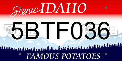 5BTF036 Idaho License Plate