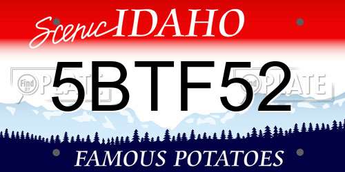 5BTF52 Idaho License Plate