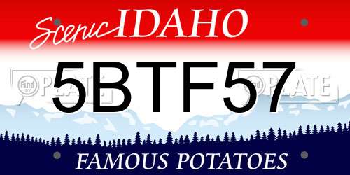 5BTF57 Idaho License Plate