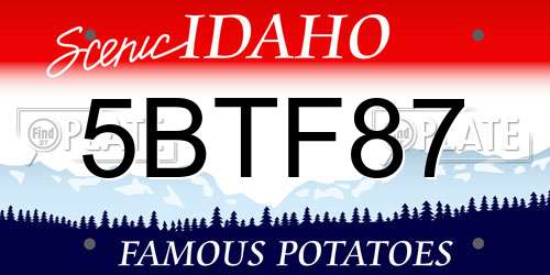 5BTF87 Idaho License Plate