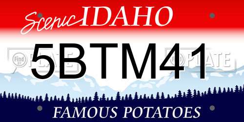 5BTM41 Idaho License Plate