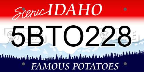 5BTO228 Idaho License Plate